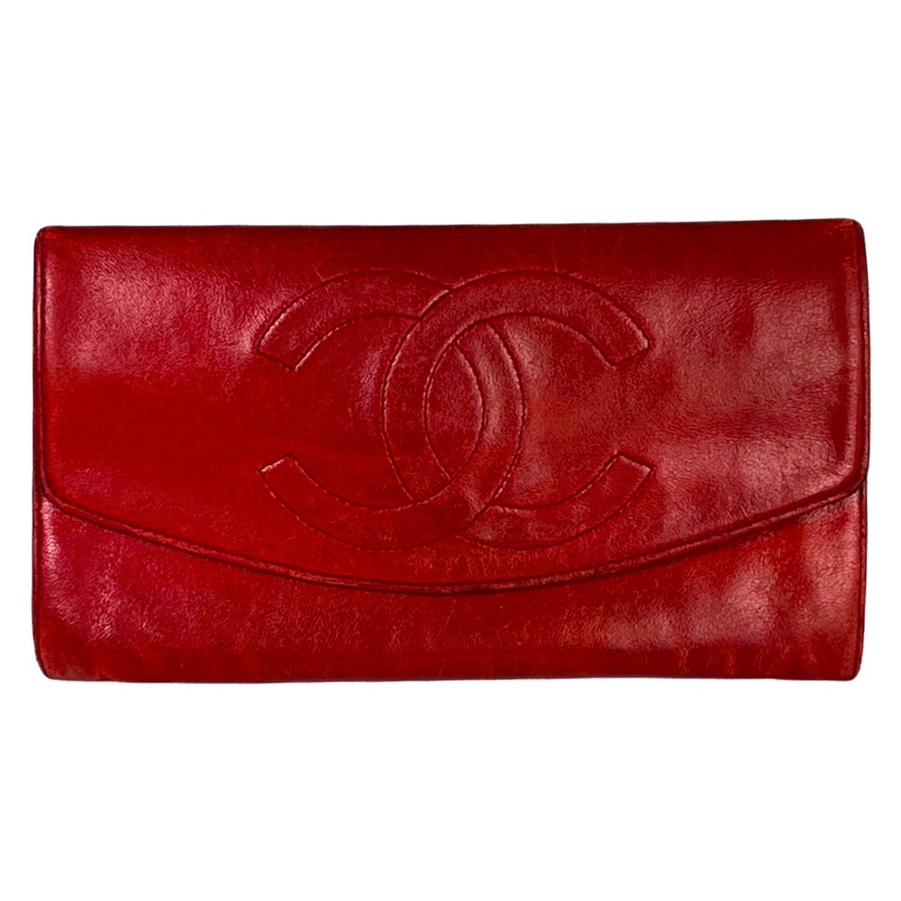 Vintage CHANEL CC Caviar Lambskin Soft Leather Wallet
